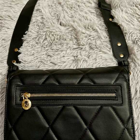 Valentino Orlandi Black Diamond Quilted Crossbody Shoulder Bag Clutch V-2003 - Picture 2 of 3